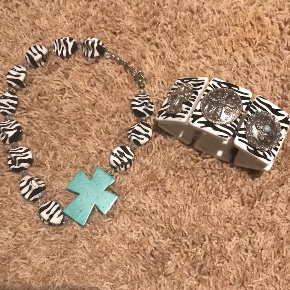 Zebra and Turquoise jewelry